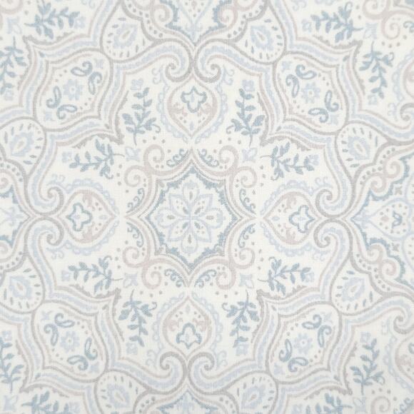 Ralph Lauren Flat Fitted Sheet Set FULL Pastel Blue Extra Deep 18" Scroll EUC - Picture 5 of 7